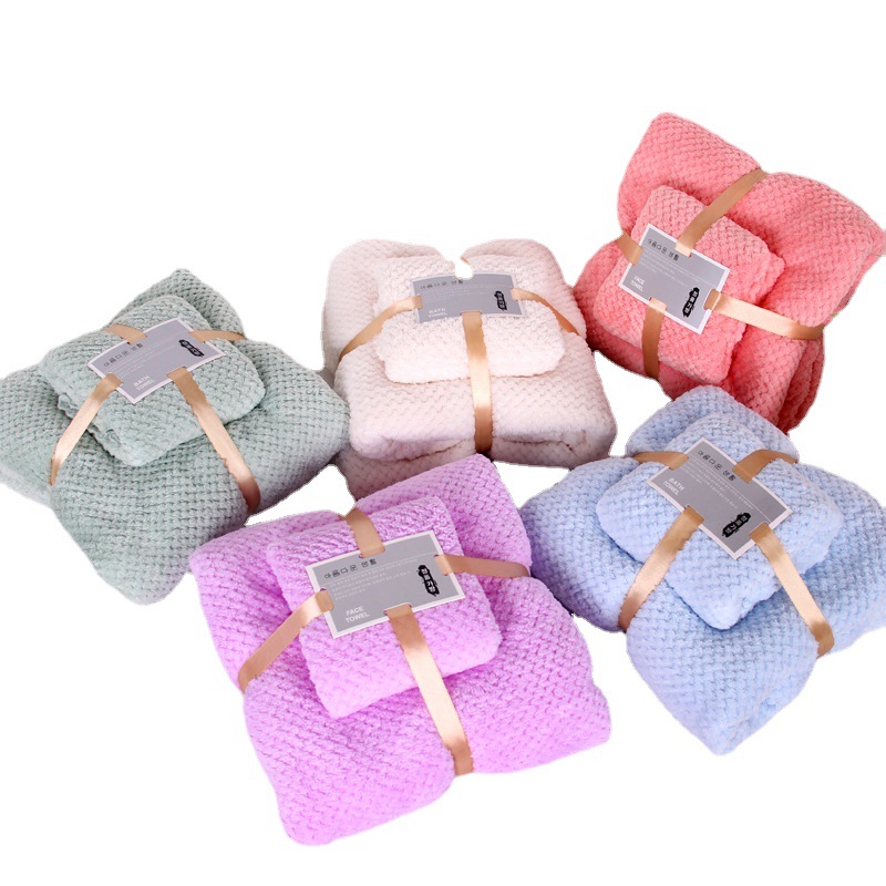coral fleece towel set